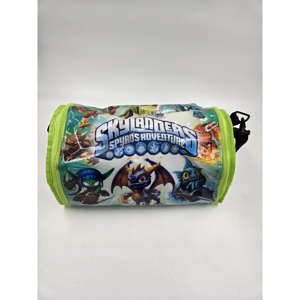 Skylanders Spyros Adventure Cylinder Duffel Bag Shoulder Strap Green Blue 2011